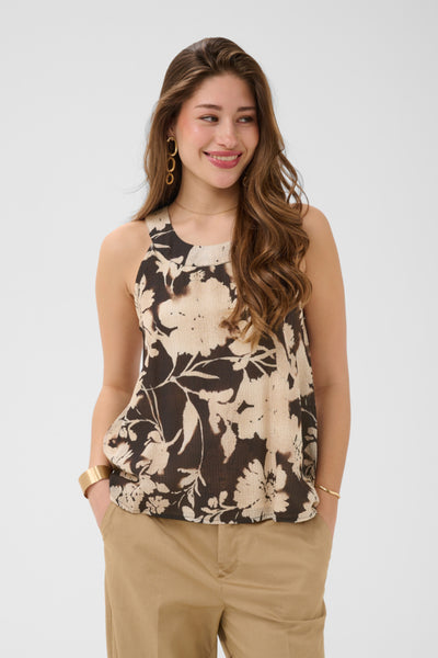 CAMISOLE CREAM "HAILEY" DARK BROWN FLOW