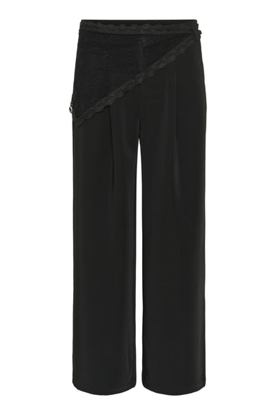 PANTALON CREAM "BINE LACE BELT" PITCH BLACK