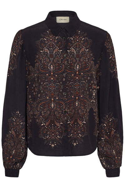 BLOUSE CREAM "JOSIA" BLACK ETHNIC FLOR