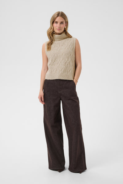 DÉBARDEUR CREAM "ELSIE" LIGHT BROWN LENTIL MELANGE