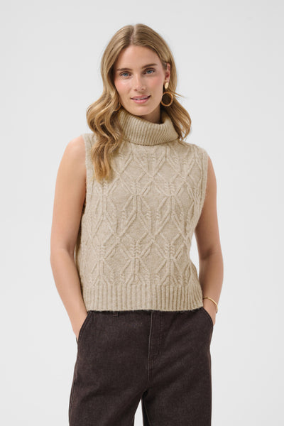 DÉBARDEUR CREAM "ELSIE" LIGHT BROWN LENTIL MELANGE