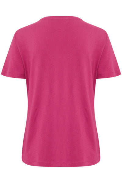 T-SHIRT CREAM "NAIA" FUCHSIA RED