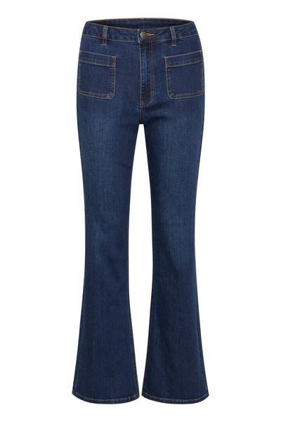 JEANS KAFFE "SINEM FLARED" DARK BLUE DENIM