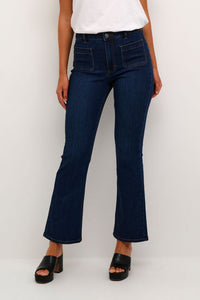 JEANS KAFFE "SINEM FLARED" DARK BLUE DENIM