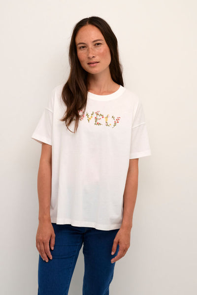 T-SHIRT KAFFE "FIRIA" CHALK