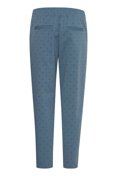 PANTALON ICHI "KATE PRINT" BLUE MIRAGE FLOCK