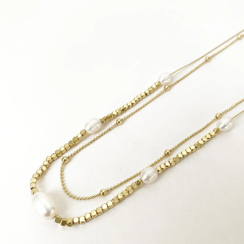 COLLIER "DOUBLE PERLES" GOLD (1546)