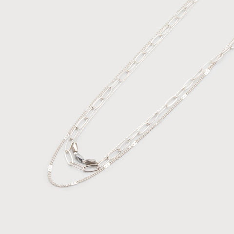 COLLIER CARACOL "TRIPLE & BILLES" SILVER (1598)