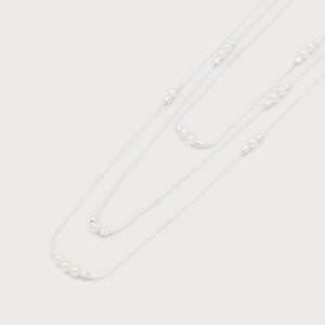 COLLIER LONG CARACOL "TRIPLES RANGS" SILVER (1602)