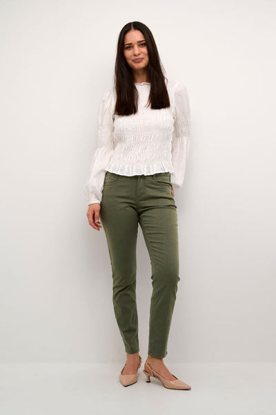 PANTALON TWILL CREAM "ANN COCO FIT" DEEP DEPTHS