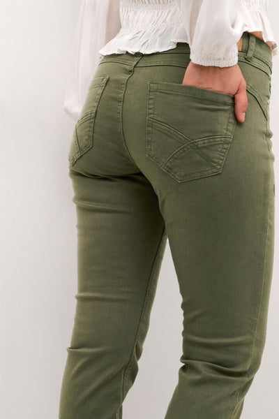 PANTALON TWILL CREAM "ANN COCO FIT" DEEP DEPTHS