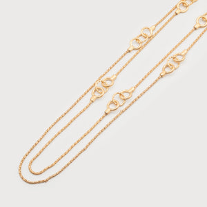 COLLIER LONG CARACOL "DOUBLE RANGS" GOLD (1614)