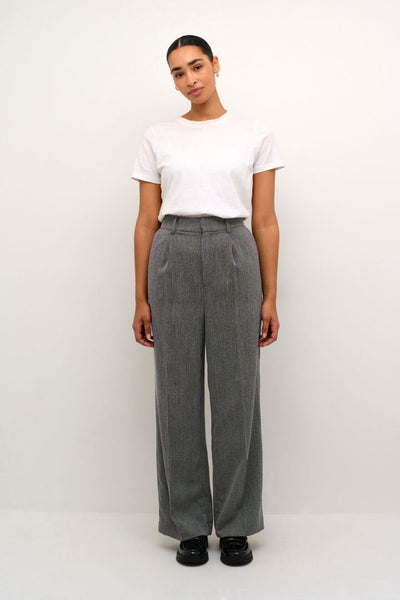 PANTALON KAFFE "JOSIE WIDE" GREY MELANGE