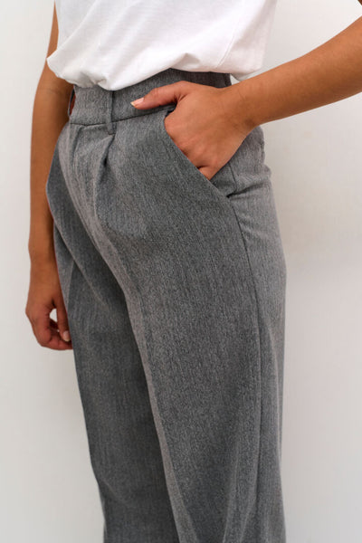 PANTALON KAFFE "JOSIE WIDE" GREY MELANGE