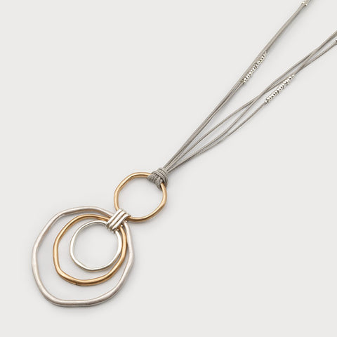 COLLIER LONG CARACOL "ANNEAUX" GOLD (1682)