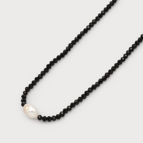 COLLIER CARACOL "BILLES & PERLE" BLACK (1692)