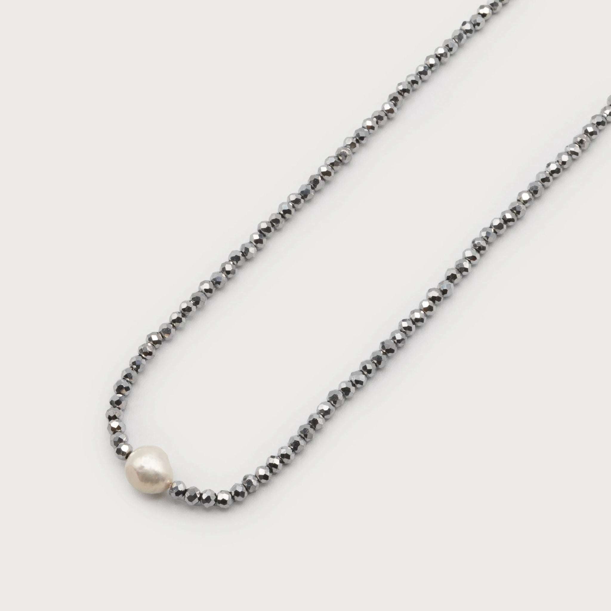 COLLIER CARACOL "BILLES & PERLE" GREY (1692)