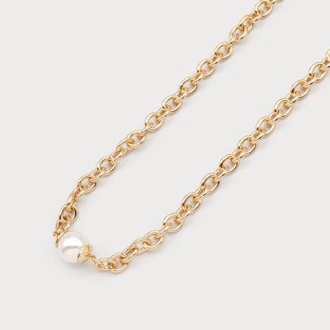 COLLIER CARACOL "MAILLES & PERLE" GOLD (1699)