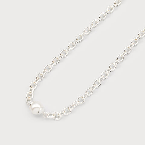 COLLIER CARACOL "MAILLES & PERLE" SILVER (1699)