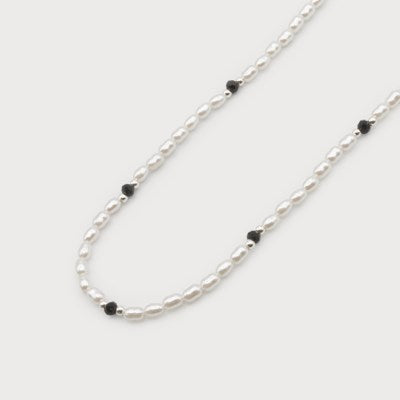 COLLIER CARACOL "PERLES" BLACK (1701)