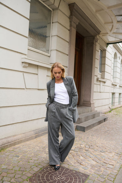 PANTALON KAFFE "JOSIE WIDE" GREY MELANGE