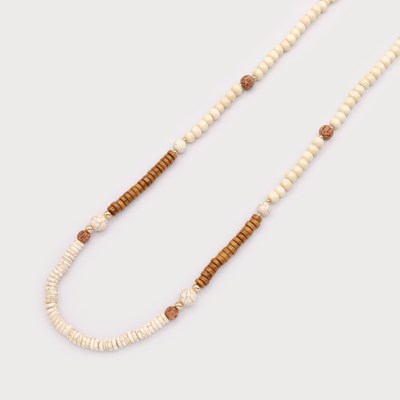 COLLIER LONG CARACOL "BOIS" GOLD (1771)