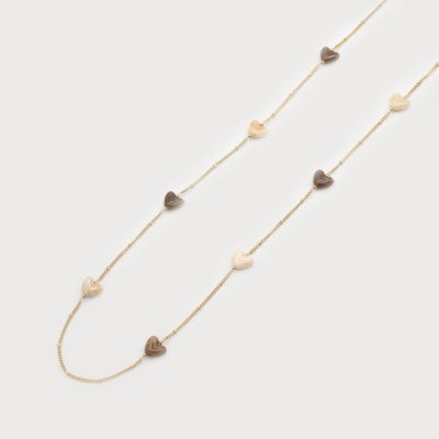 COLLIER LONG CARACOL "COEURS" GOLD (1774)