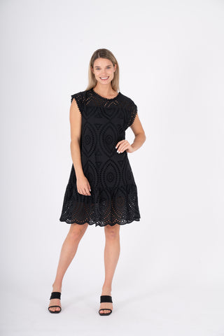 ROBE M. ITALY "BRODERIES ANGLAISE" BLACK (31000)