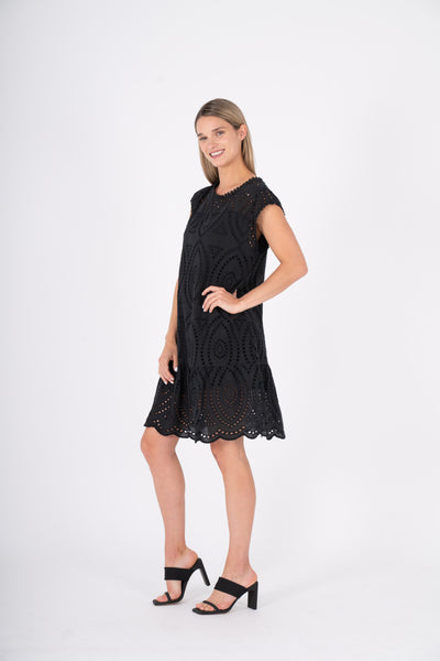 ROBE M. ITALY "BRODERIES ANGLAISE" BLACK (31000)