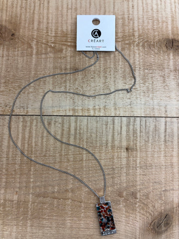 COLLIER LONG INOX CRÉART "MOSAIK" AZURINE