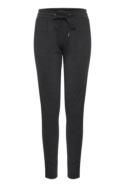 PANTALON ICHI " KATE " DARK GREY MELANGE