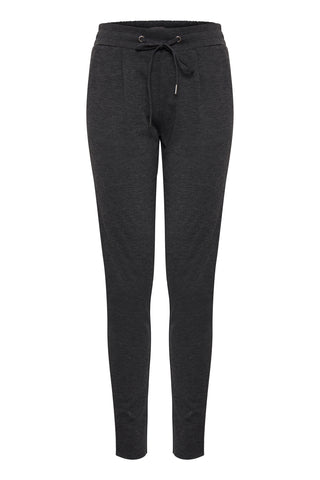 PANTALON ICHI " KATE " DARK GREY MELANGE