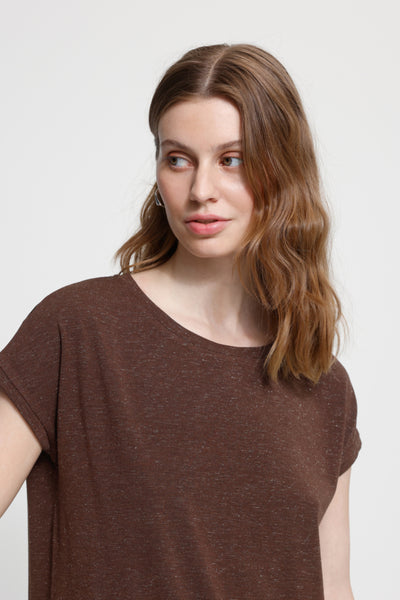 T-SHIRT ICHI "REBEL" CHICORY COFFEE