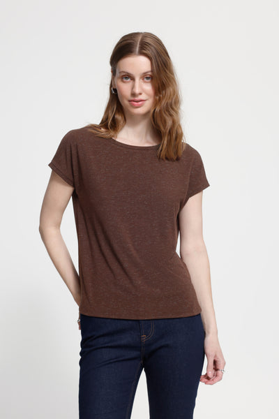 T-SHIRT ICHI "REBEL" CHICORY COFFEE