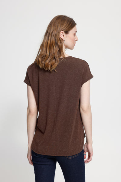 T-SHIRT ICHI "REBEL" CHICORY COFFEE