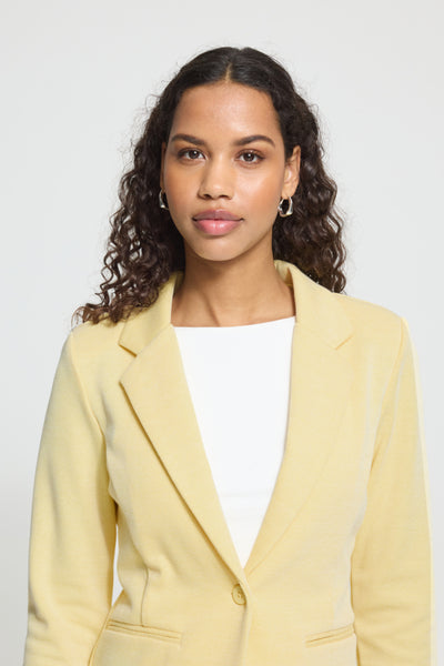 VESTON ICHI "KATE PIQUE BLAZER" MELLOW YELLOW