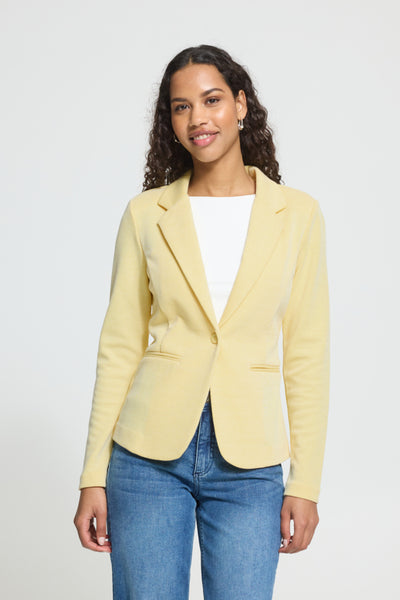 VESTON ICHI "KATE PIQUE BLAZER" MELLOW YELLOW