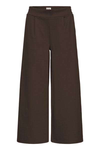 PANTALON ICHI "KATE WIDE CROP" CHOCOLATE TORTE