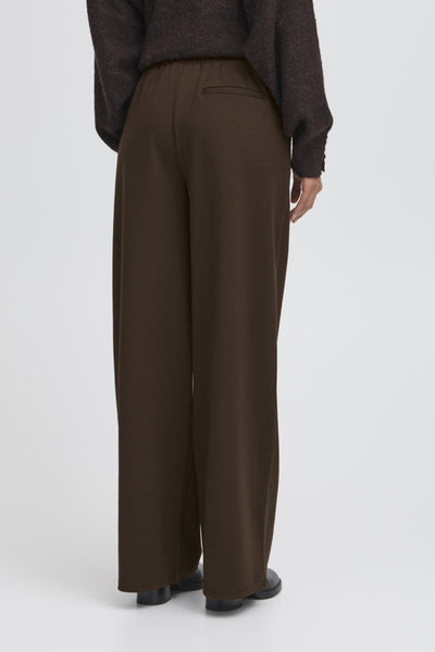 PANTALON ICHI "KATE LONG WIDE" CHOCOLATE TORTE
