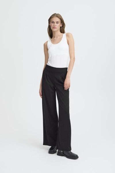 PANTALON ICHI "KATE WIDE LONG" BLACK