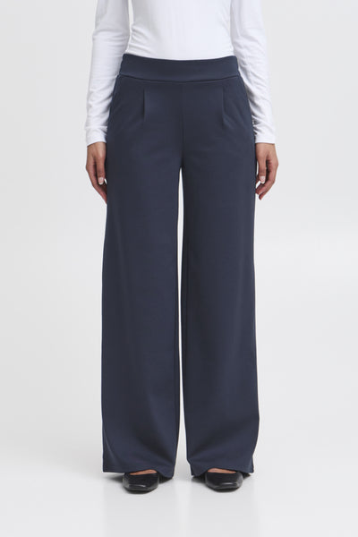 PANTALON ICHI "KATE WIDE LONG" TOTAL ECLIPSE