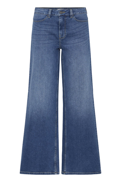 JEANS ICHI  "TWIGGY WIDE" MEDIUM BLUE