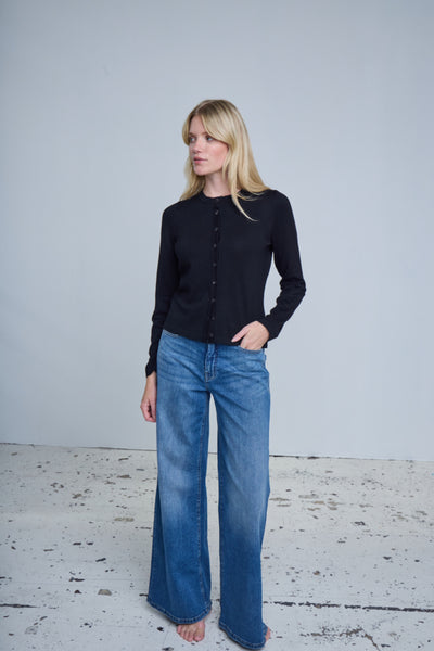 JEANS ICHI  "TWIGGY WIDE" MEDIUM BLUE