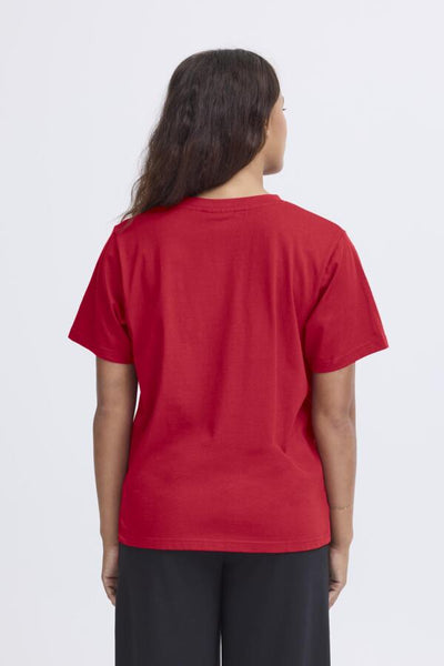 T-SHIRT ICHI "PALMER LOOSE" RED DAHLIA