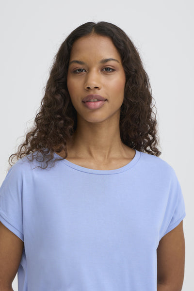 T-SHIRT ICHI "LIKE" BEL AIR BLUE