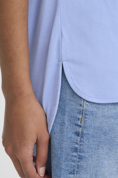 T-SHIRT ICHI "LIKE" BEL AIR BLUE