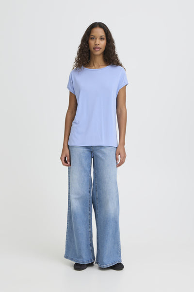 T-SHIRT ICHI "LIKE" BEL AIR BLUE