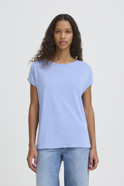 T-SHIRT ICHI "LIKE" BEL AIR BLUE