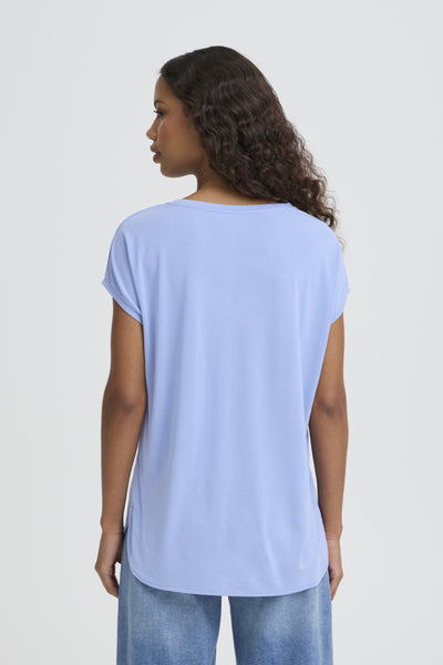 T-SHIRT ICHI "LIKE" BEL AIR BLUE