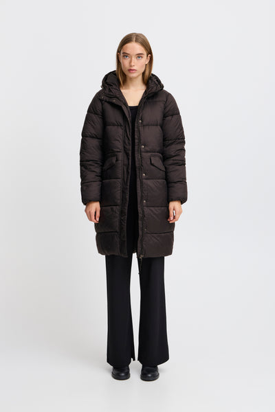 MANTEAU LONG ICHI "ZORANA" BLACK